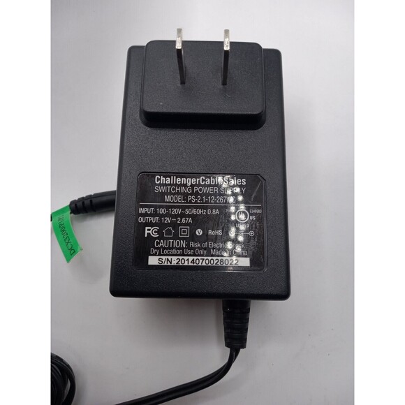 5/$25 ChallengerCableSales Switching Power Supply PS-2.1-12-267WC 12V 2.67A - Picture 3 of 5